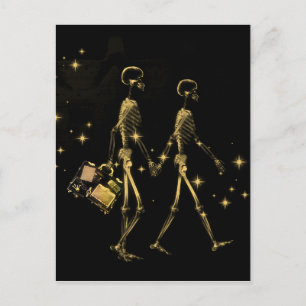 Postal Moda de honor X-Ray Skeleton Newlyweds - Amarillo