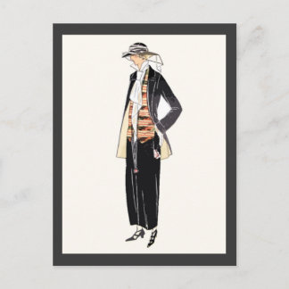 Postal Moda de la mujer: Pochoir deco de los años 20