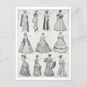 Postal Moda de las mujeres de la época del siglo XIX