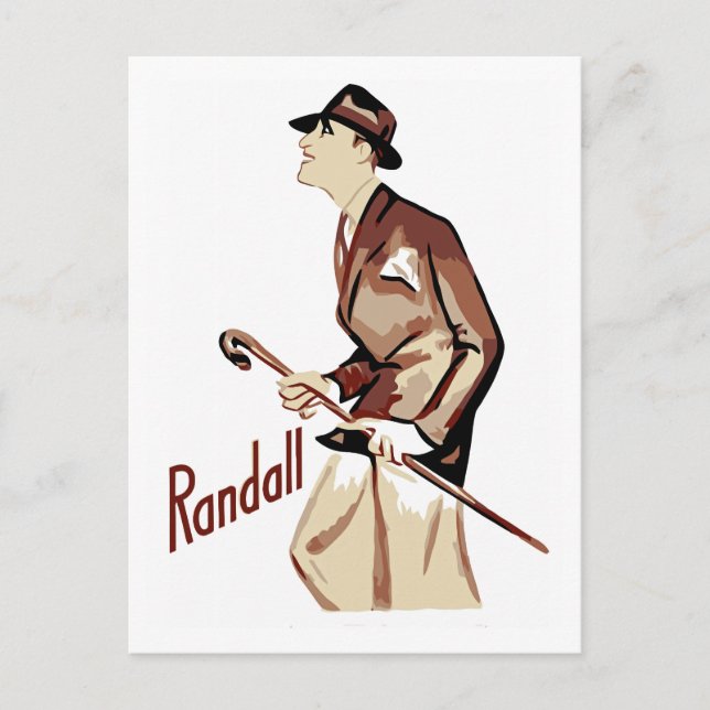 Postal Moda de los hombres de la era del jazz vectorial (Anverso)