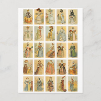 Postal Moda de París vintage (edad media hasta el siglo X