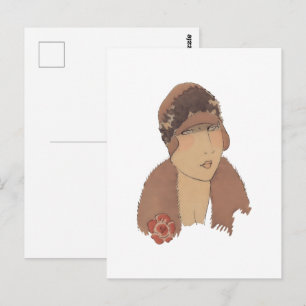 Postal Moda de sombreros de mujer vintage, 2