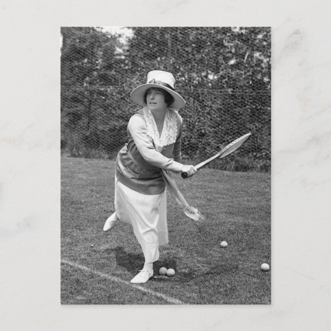 Postal Moda de tenis de principios del siglo XX (Anverso)