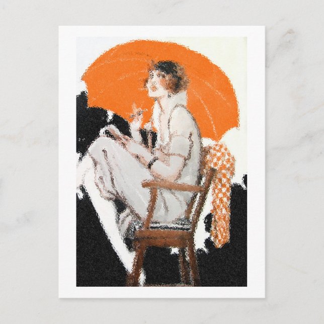 Postal Moda del Flapper de los años 1920 (Anverso)