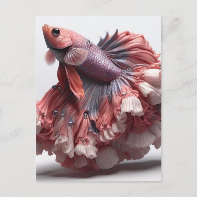 Postal Moda divertida Betta Fish (Anverso)