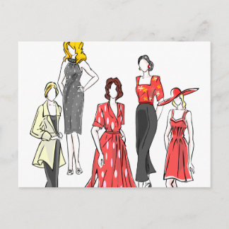 Postal Moda en rojo