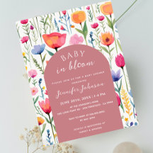 Moda Floral Rubor Pink Baby Shower Chica
