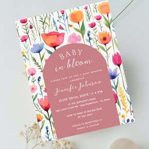 Postal Moda Floral Rubor Pink Baby Shower Chica