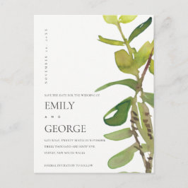 POSTAL MODA FOLIAGE MODERNA LEAFY WATERCOLOR GUARDAR LA F