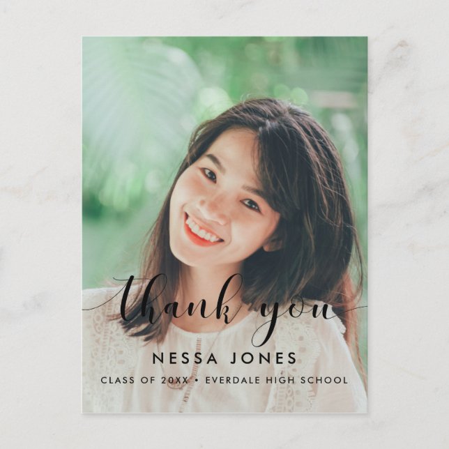 Postal Moda Foto graduación Gracias (Anverso)