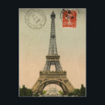 Postal Moda francesa antigua Torre Eiffel Paris Postcard<br><div class="desc">Moda francesa antigua Torre Eiffel París Diseño postal</div>