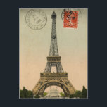 Postal Moda francesa antigua Torre Eiffel Paris Postcard<br><div class="desc">Moda francesa antigua Torre Eiffel París Diseño postal</div>