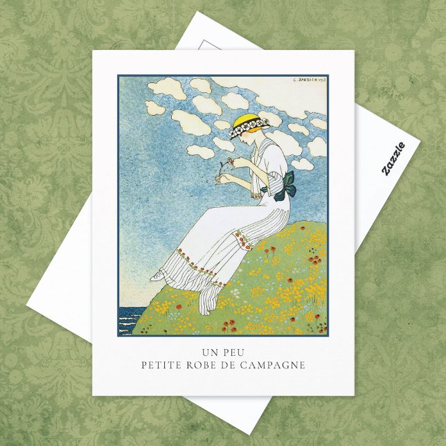 Postal Moda Francesa Barbier Little White Vress (Subido por el creador)