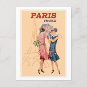 Postal Moda francesa París Francia viajes retro