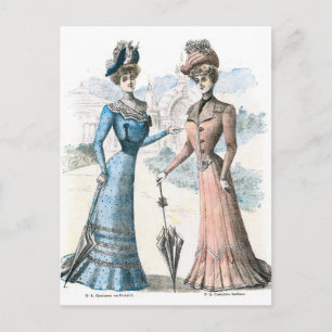 Postal Moda francesa victoriana