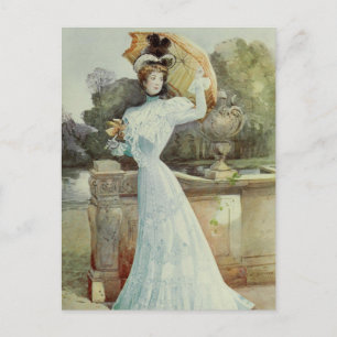 Postal Moda francesa victoriana Lady-Vintage - Vestido Aq