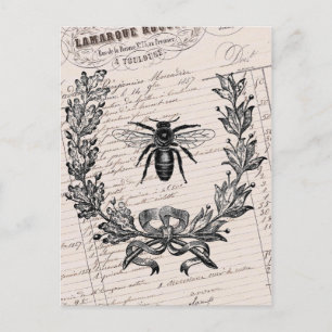 Postal Moda francesa vintage Honey Bee