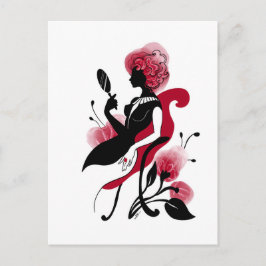 Postal Moda glamour hermosa ilustración gráfica
