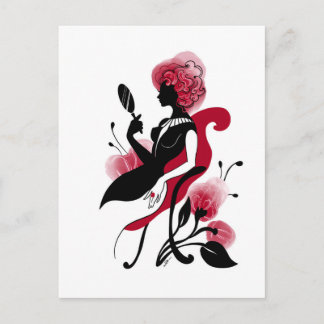 Postal Moda glamour hermosa ilustración gráfica