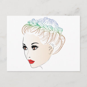 Postal Moda Hairstyles Lineart 2