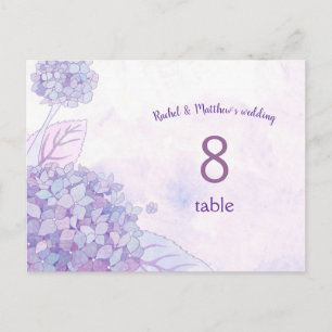 Postal Moda Hydrangeas Boda Número de tabla