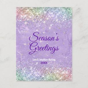 Postal Moda lilac purpurinas Navidades  año nuevo