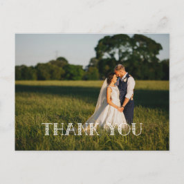 Postal Moda Mano Lettered Boda GRACIAS blanco