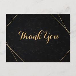 Postal Moda Marco geométrico negro y oro Gracias