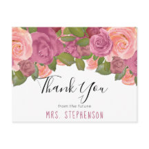 Moda Mauve Floral Watercolor Bridal Gracias