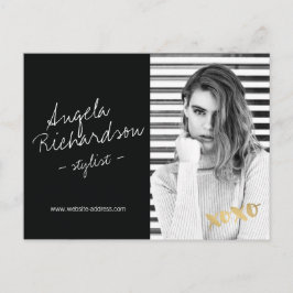 Postal Moda Modelo de actor estilista de moda manuscrito