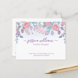 Postal Moda moderna acuarela Hidrangeas azules Floral