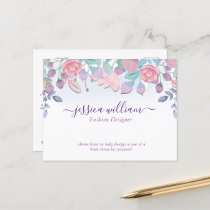 Postal Moda moderna acuarela Hidrangeas azules Floral