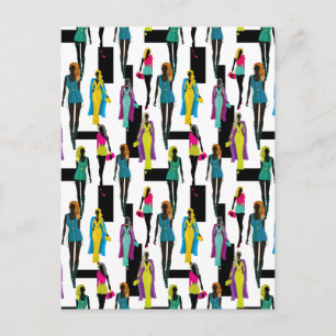 Postal Moda moderna y de moda patrón de ilustracion