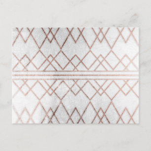Postal Moda Moderno Faux Rosa Gold Triángulos Geométricos