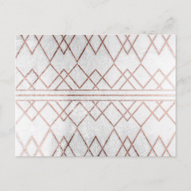 Postal Moda Moderno Faux Rosa Gold Triángulos Geométricos (Anverso)