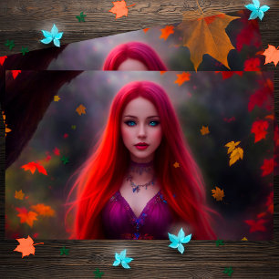 Postal Moda Mujeres Otoño Oro Amarillo deja arte