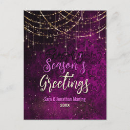 Postal Moda Navidades año nuevo luces moradas de oro