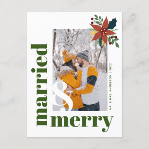 Postal Moda Navidades de fotografía casados y merry Poins