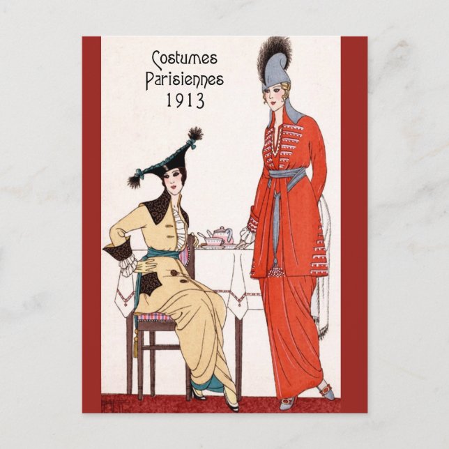 Postal Moda parisina de 1913 (Anverso)