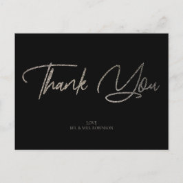 Postal Moda Purpurina plateado y Personalizado de agradec