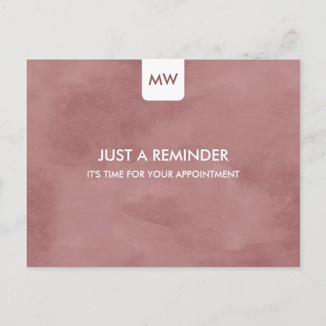 Postal Moda simple Rosy Brown Recordatorio de nombramient (Anverso)