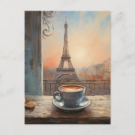 Postal Moda Torre Eiffel Café Café Chalkboard París