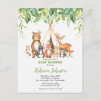 Moda Tribal Woodland Animals Greenery Baby Shower