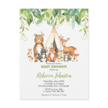 Moda Tribal Woodland Animals Greenery Baby Shower