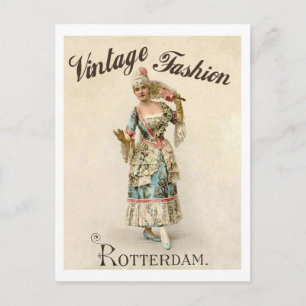 Postal Moda vintage, mujer de Róterdam, Países Bajos