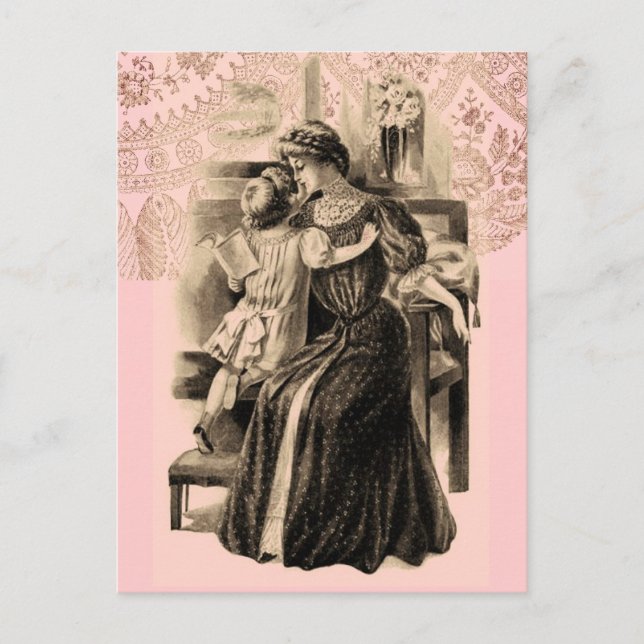 Postal Modas antiguas de 1900 (Anverso)