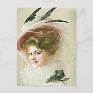 Postal Modas antiguas y vintage, Gorras, Flapper