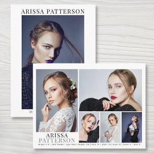 Postal Model Actor Comp Card 6 Photo Double Sided