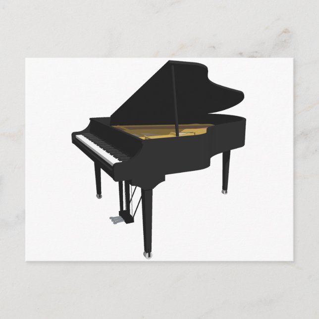 Postal Modelo 3D: Gran Piano Negro: (Anverso)