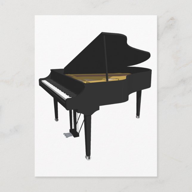 Postal Modelo 3D: Gran Piano Negro: (Anverso)